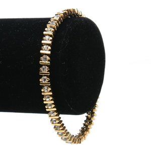 Sparkling Gold Tone Rhinestone Bracelet-Vintage